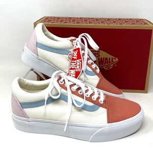 VANS Old Skool Platform Twill Pastel Women's Low Top Canvas Sneakers VN0A5KX99MK